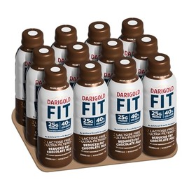 Darigold FIT High Protein Milk 2 Percent - Ultra-Filtered, Low Fat, Lactose Free - 25g Protein, 40% Less Sugar - 14oz Bottles, 12 Pack (Chocolate Milk)