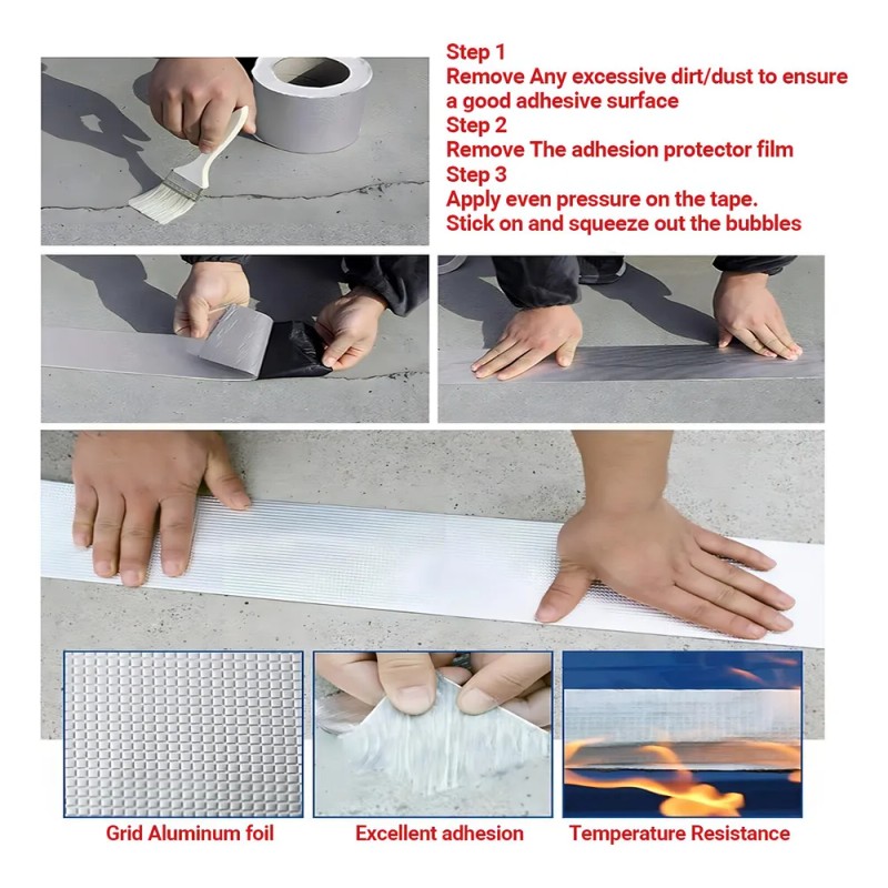 5pack Cinta Impermeable Tapa Goteras Adhesivas 5cm X 10mts