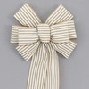 Natural White Cabana Stripe Rustic Wreath Bow (8 inch bow)