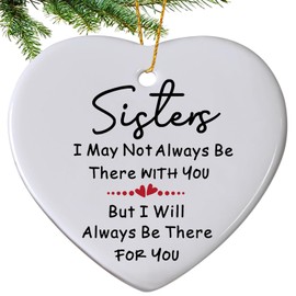 Sister Christmas Ornament 2024, Sisters Gifts - White Christmas Sisters Ornament, Sister Ornaments for Christmas Tree - Friend Ornaments for Women, for Sister