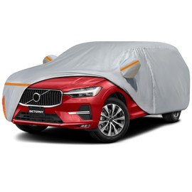BETERNY Car Cover for 2008-2025 Volvo XC60, Waterproof Custom-fit All Weather Sun Rain UV Dust Snow Protection Outdoor XC60 Full Car Cover with Door Zipper and Cotton Lining-Gray