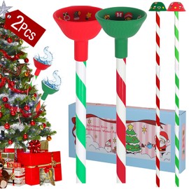 Christmas Tree Watering System With Long Funnel - Xmas Decorations Water Funnel (Red & Green 2pcs)
