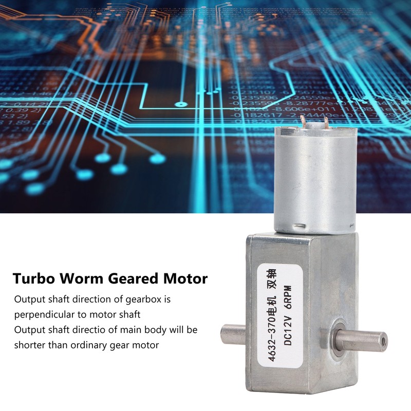 Turbo Worm Geared Motor 2 Shaft High Torsion Micro Gearbox