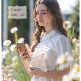 ipoul Small Fabric Journal for Women, Floret Printed Cloth Hardcover Notebook, B6, 264 Pages, 5x7 Ruled Notebook & Blank Sketchbook, Similar Embroidered Journal, Lay Flat Thick Notebook, Pink