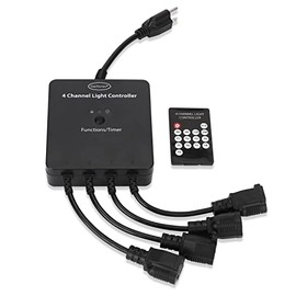 4 Channel Light Controller for Holiday Lights, Christmas Lights, Outdoor Decorations. Create Dazzling Light Displays with Multiple Functions, Chasing, Twinkle, Shooting Star, Stacking, Sparkle etc.