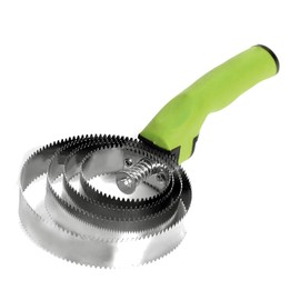 BOTH WINNERS Reversible Stainless Steel Curry Comb with Soft Touch Grip (Neon Green)