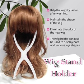 Superhairpieces Toupee and Wig Stand, Durable Wig Holder Stands for Displaying Wigs Toupee Exhibitions… (5PC, White)
