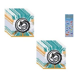 How to Train Your Dragon Birthday Party Supplies Bundle includes 32 Party Paper Napkins and 1 Dinosaur Sticker Sheet