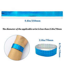 XCSJ Pack of 200 Holographic Bracelets, Waterproof Entrance Wristbands, Event Bracelets for Party, Festivals, Event, Competition, Concerts, 19 x 250 mm (Blue)