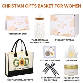Christian Gifts for Women Faith, Religious Gifts for Women, Catholic Spiritual Gifts Christian Christmas Birthday Gifts for Women, Pastor, Mom Sister Best Friends Grandma Wife Coworker Church Bags