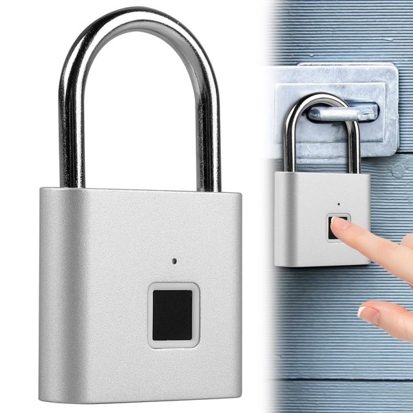 Fingerprint Padlock with Fingerprint, Smart Lock Fingerprint Waterproof USB Charging