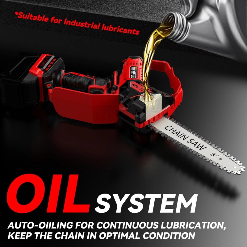 Demima Mini Chainsaw for Miwaukee M18 Battery, 8-Inch and 6-Inch