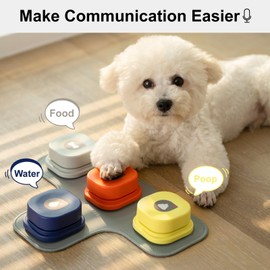 MEWOOFUN Dog Buttons Talk Training, Communication and Voice Recordable Dog Speaking Buttons for Dogs and Cats to Press - Dog Talking Buttons with Mat & DIY Stickers (2 Packs)