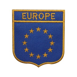 Europe Flag Logo Patch Embroidered Applique Europe Country Flag Iron On Sew On Emblem