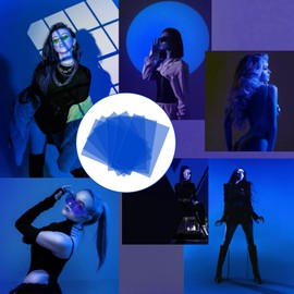 SWTYExt Pack of 7 Heat Resistant Film for Lamps Blue Lamp Film 29.7 x 21 cm Colour Films Gel Colour Filter A4 Transparent Colour Correction for Photo Lamp Headlight Graphic Studio Strobe Flash LED