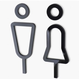 Restroom & Changing Room Signage: Gender Separation & Space Indicator Dimensional Letters 5ea