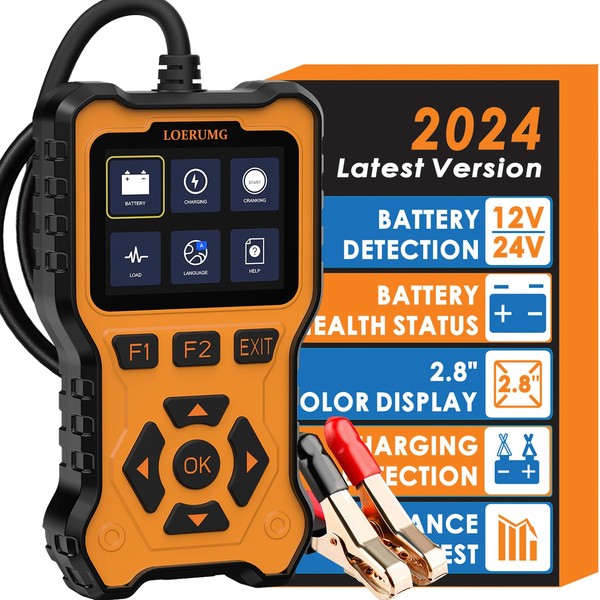 LOERUMG Car Battery Tester 12V 24V - Digital Automotive Batteries