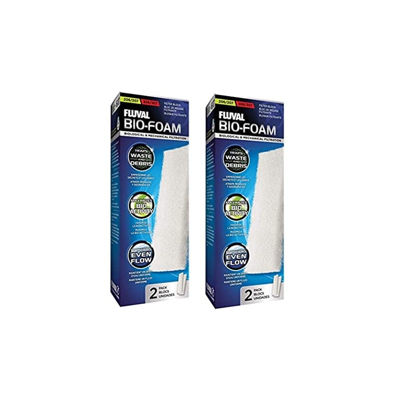 Fluval A222 Foam Filter Accessories for 204/205/206 304/305/306 (Pack of