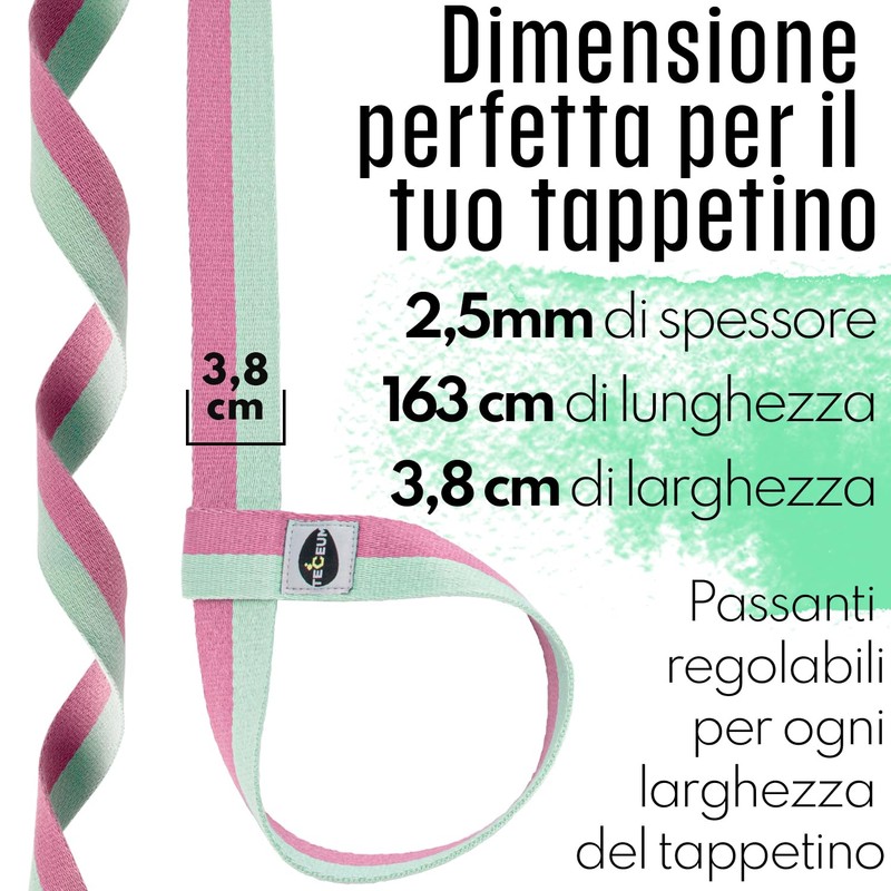 TECEUM Cintura Premium per Tappetino Yoga in Morbido Cotone Universale