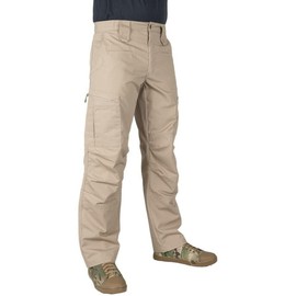 LAPG Men's Atlas Stretch Tactical Cargo Pants, Durable & Lightweight Ripstop Work Pants, Outdoor Hiking Pants for Men - Khaki - 42 x 30