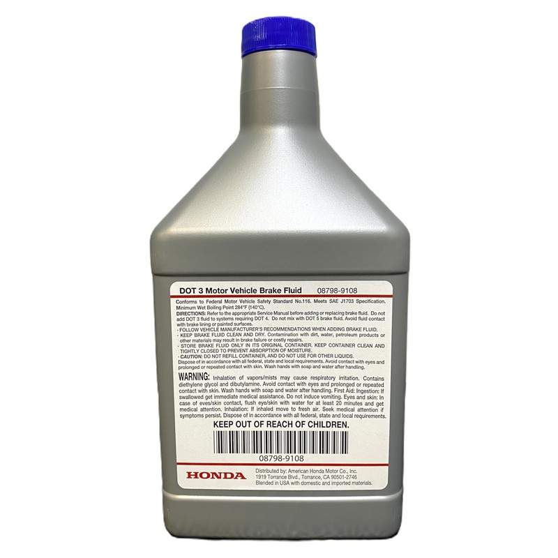 Honda 08798-9108 DOT 3 Motor Vehicle Brake Fluid 32 FL