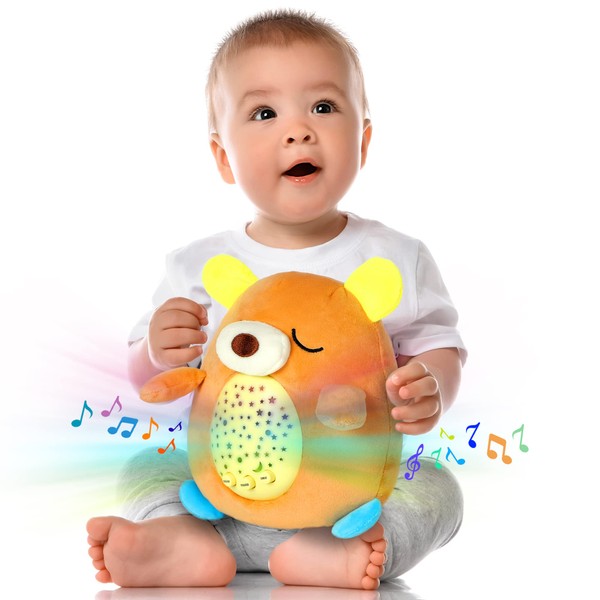 Baby Sleep Soothers - Night Light for Kids with 7 Colour Lights & 5 Lullabies - Sleep Aid Toy for Newborns Gifts, Bear