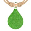 CHUVORA Hand Blown Glass Green White Dried Flower Teardrop Pendant
