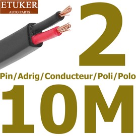 ETUKER 2 Pin Trailer Cable 10M 2x0.75mm² Trailer Cable 2Core Automotive Wire Cable