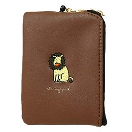 Mu Mage Pass Pouch, Pass Case, With Reel, Periodic Passage, Surreal, Comical, Animal, Coin Purse, Coin Case, Key Ring (Brown) Height 4.9 x Width 3.5 x Thickness 0.6 inches (12.5 x 9 x 1.5 cm)