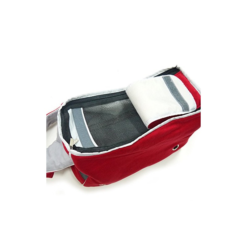 Red Boxy Messenger Bag Dog Carrier