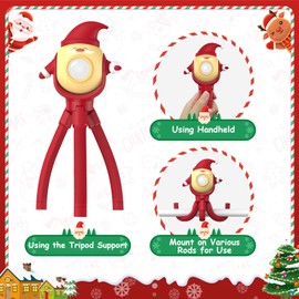A.S Santa Claus Kids Flashlight Rechargeable, LED Torch with 8 Color Modes & 8 Music, USB-C Charging, Fun Flashlight for Boys & Girls, Perfect for Parties, Camping & Outdoor Adventures Christmas Gifts