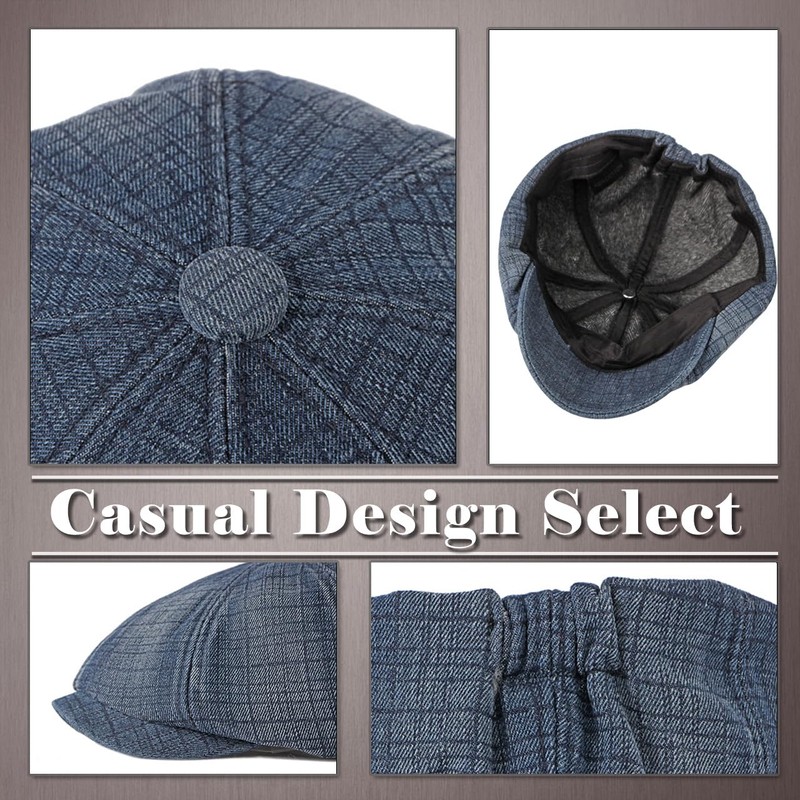One Limitation CP733 Cotton Denim Pattern Newsboy Socket, Simple, Modern,