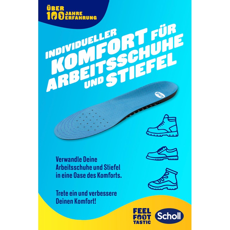 Scholl GelActiv Work Insoles for Men, All Day Comfort at