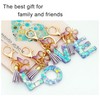 TTYY Initial Letter Keychains for Girls Women Pink Purple Green