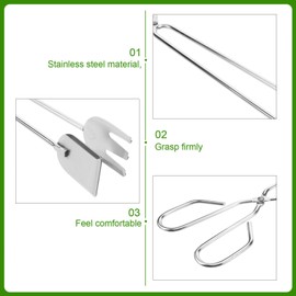 PACKOVE 4pcs Stainless Steel Garbage Clip Tongs Portable Scissor Tool for Outdoor Use Random Styles for Litter Pickup and Cleanup Activities