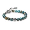COAI Men's Gemstone Bracelet with Silver Charm Bracelets for Men,