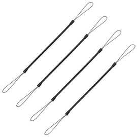 Mini Skater Plastic Elastic Tether Lanyard for Touch Pens Retractable Anti-lose Tablet Pens Coil Spring Straps Perfect Tool to Tether a Drawing Pen to Touchscreen, Pack of 4 (8.66-inch, Black)