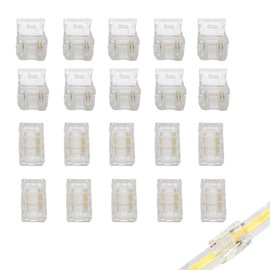 Clearhill 8mm 3Pin 20Pcs Transparent Solderless LED Light Strip Connectors,Strip to Strip Connectors,for Double Color 5V/12V/24V LED Strips,No Soldering Required,Secure Connection.