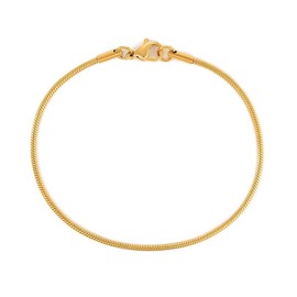 LUXSTAR Anklet Snake Chain Bracelet, Thin, Hypoallergenic, Men's, Women's, Stainless Steel, 21 cm, Stainless Steel, No Gemstone