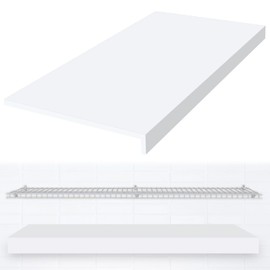 Hoolerry 1 PC Wire Rack Covers 16 x 33 Inch Wood Shelf Covers for Wire Shelving Pantry Shelves Covers Rack Liner Shelf Liners for Bathroom Kitchen Shelving Upgrade, White