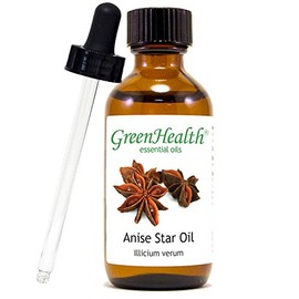 GreenHealth Anise Star Essential Oil – 2 fl oz (59 ml) | 100% Pure & Undiluted | Amber Glass Bottle with Glass Dropper | Licorice-Like Aroma for Diffusers, Aromatherapy, DIY & Home Fragrance