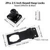 Cjueiom 2pcs 2.5 Inch Locking Key Hasp Black Garden Gate