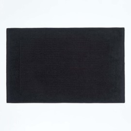 Homescapes Imperial Plain Black Bath Mat 50 x 80 cm - Super Soft Bathroom Mat - 100% Turkish Cotton Shower Mat