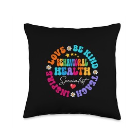 Mindful Oasis Specialist Merch Behavioral Health Specialist Appreciation SPED BH School Throw Pillow, 16x16, Multicolor