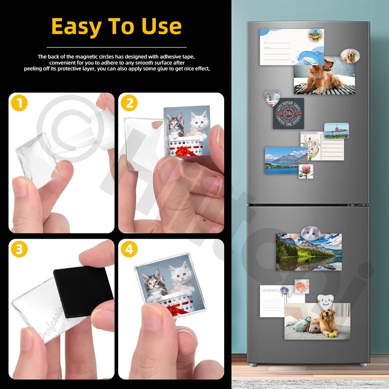 Hilitchi 72Pcs Fridge Magnets Craft Set Magnets Craft with Adhesive