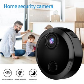 Andoer Mini 1080P Wireless Monitor Camera WiFi Smart Camera Built-in Battery Supports Night Vision Motion Detection Mobile Phone APP Live Video Camera for Home Office