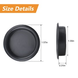 Morobor 4 Pack Closet Door Finger Pull, Round Sliding Pull, Plastic Recessed Kitchen Cabinet Handles Pull, Invisible Door Handle, Matte Black