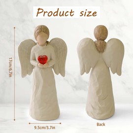 Erelaer Large Angel love Statue for Women,Guardian Angel Statue with LED,Teacher Appreciation Gifts for Women,Hand-Painted Sculpture,Sympathy Gift Love and Hope