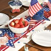 Independence Day Heart Star Table Runner 13x108 Inch , Linen