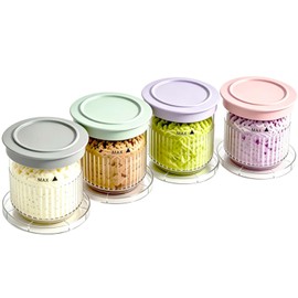 4 Pack Ice Cream Pints Containers 8oz, BPA-Free & Dishwasher Safe